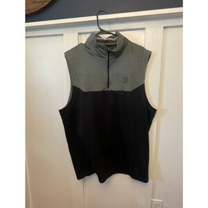 PGA Tour Golf‎ Vest 1/4 Zip Sleeveless Men's Size XL Gray Dri-Control UPF 25